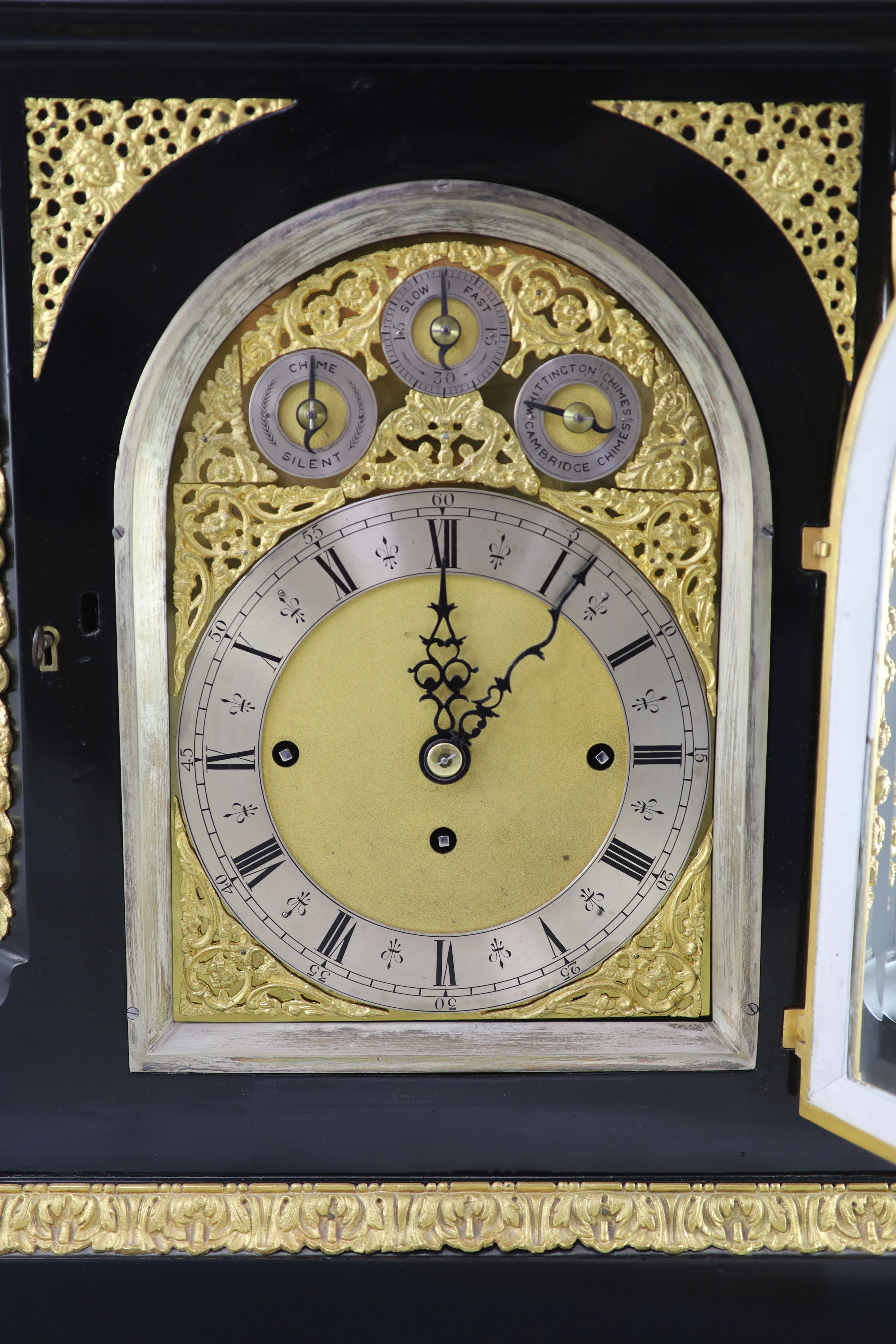 A large late Victorian ormolu mounted bracket clock, 73cm high